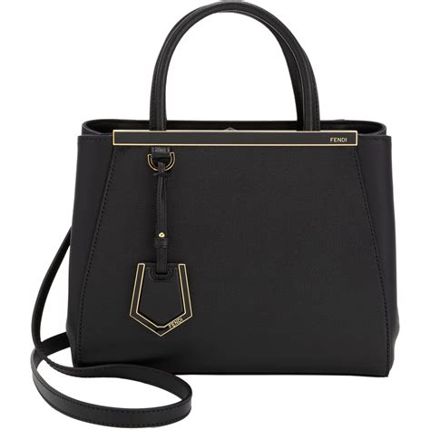 fendi 2jours petite tote bag black|fendi banana tote bag.